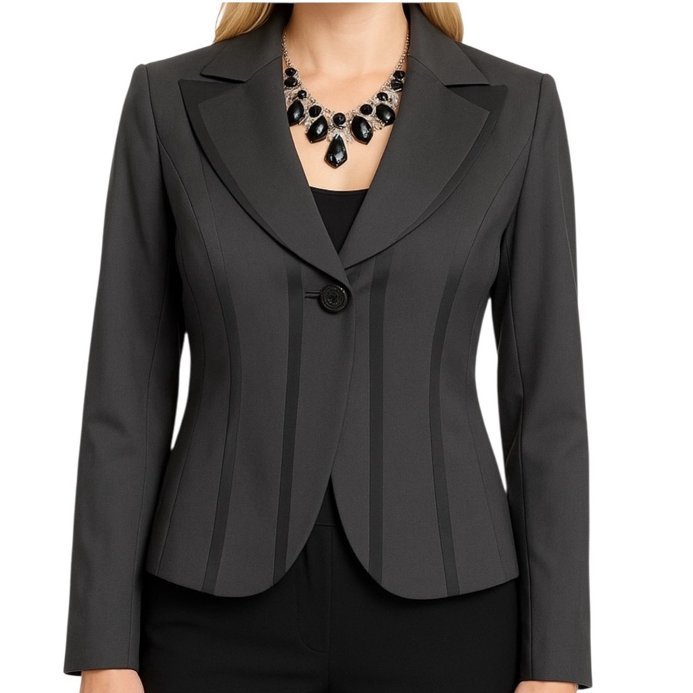Di Vita Gorgeous Black Satin Trim Jacket